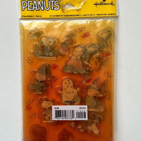 Vintage Peanuts Halloween Puffy Stickers - Picture 2 of 3